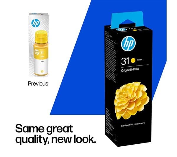 HP 31 70ml Original Ink Bottle - Yellow - Image 2