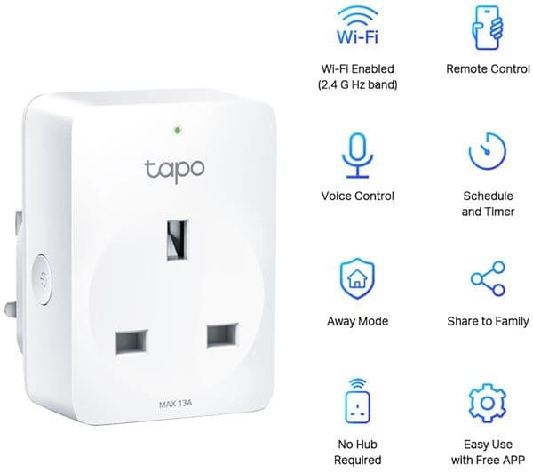 TP-Link Tapo P100 Mini Smart Socket White (Pack of 4) - Image 3