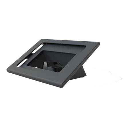 Heckler AV Zoom Rooms Console - Lockable Steel Tablet Enclosure, 30° Viewing Angle - Black Grey - Desktop / Cart Mountable