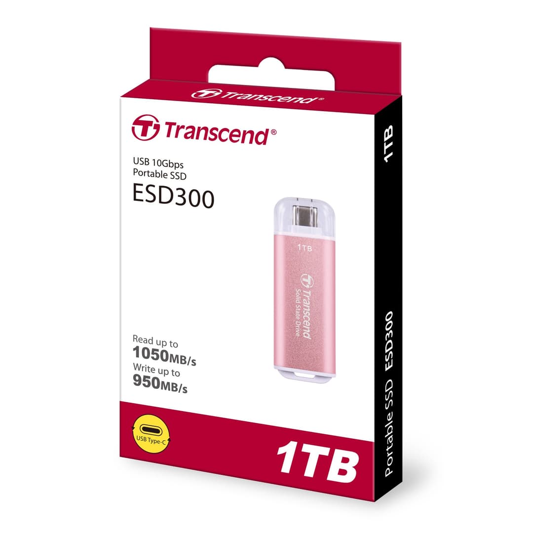 Transcend ESD300 Portable SSD USB Type-C 1TB - Pink - Image 5
