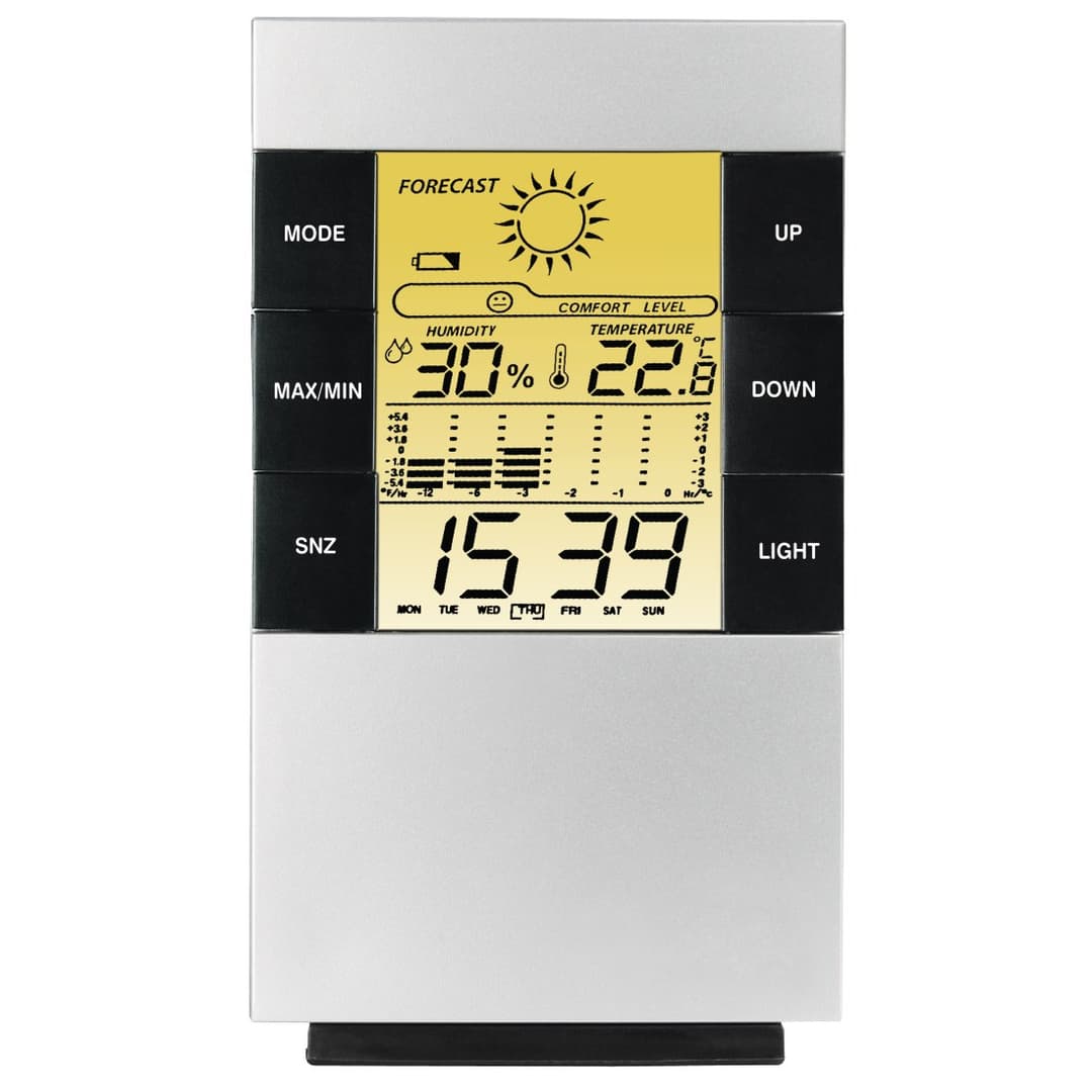 Hama TH-200 LCD Thermometer/Hygrometer - Silver - Image 2