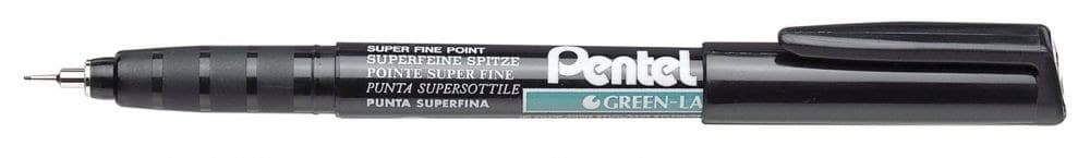 Pentel NMF50 12 Pack Black Permanent Marker Superfine Tip 0.3mm Line - Image 1