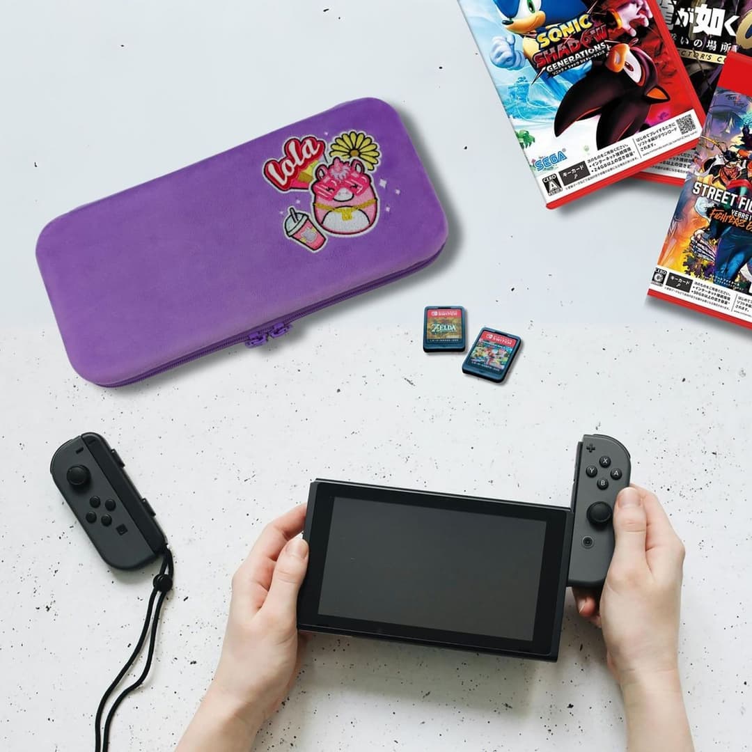 Squishmallows Cam the Cat Plush Travel Case for Nintendo Switch & Switch 2 - Pink - Image 7