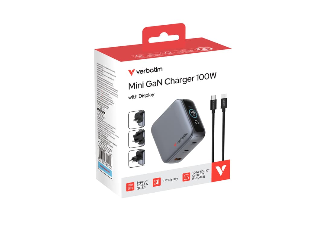 Verbatim Mini GaN Charger 100W with Display - Image 3