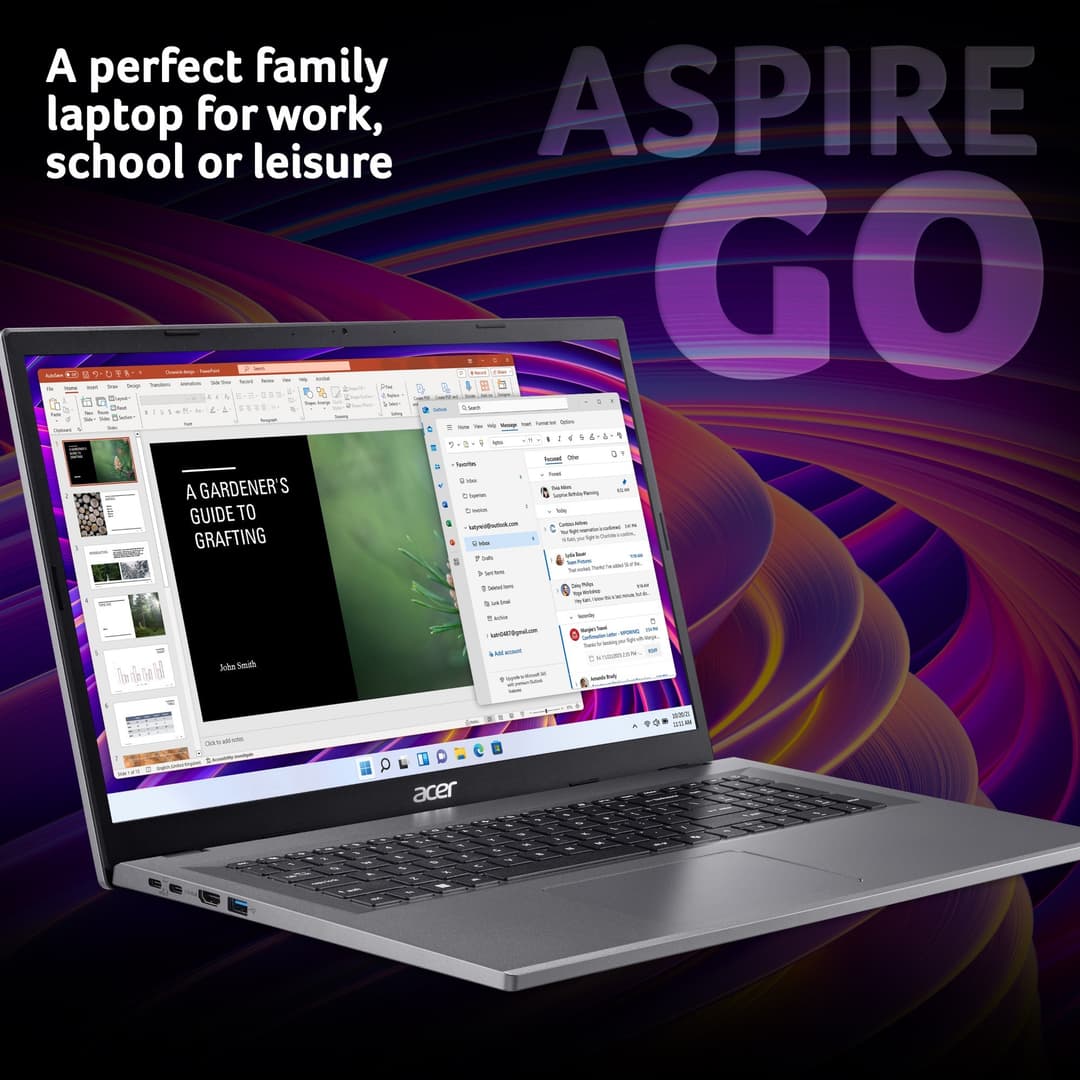 Acer Aspire Go 17 AG17-31P-33KH 17.3" Full HD Intel Core 3 N355 8GB RAM 128GB SSD Windows 11 Home S Laptop - Iron - Image 2