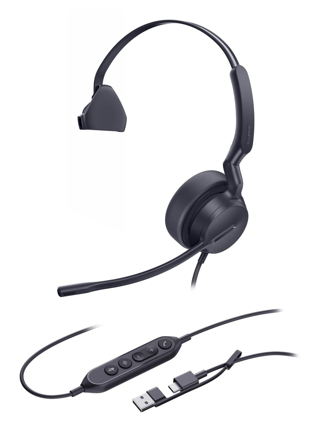 Yealink UH42 Mono USB-C/A Headset Wired Head-band Calls/Music USB Type-C / USB Type-A Black - Image 1