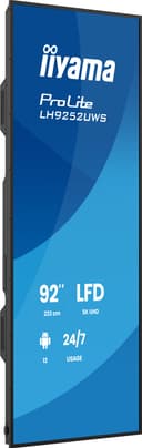 iiyama LH9252UWS-B1AG Signage Display Kiosk design 2.34 m (92") LCD Wi-Fi 500 cd/m² UltraWide 5K HD Black Built-in processor Android 24/7 thumbnail 4