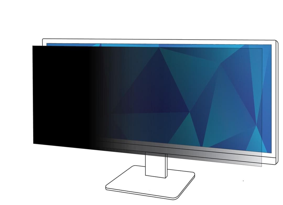3M PF340W2B Privacy Filter for 34in Widescreen Monitor, 21:9, Black - Image 1