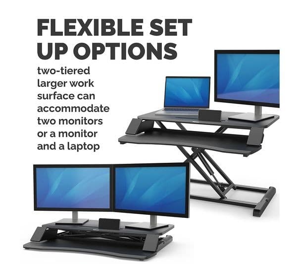 Fellowes Corsivo Sit-Stand Workstation Standing Desk Converter (8091001) - Image 5
