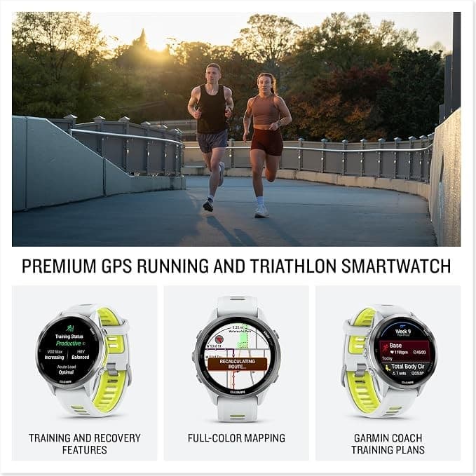 Garmin Forerunner 970 47mm Premium GPS Running & Triathlon Smartwatch AMOLED - Titanium & Whitestone - Image 3