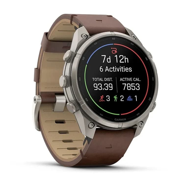 Garmin fēnix 9 Pro inReach 47mm AMOLED GPS Smartwatch Titanium Sapphire LTE Satellite 64GB - Walnut Leather - Image 3