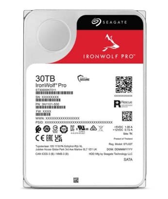 Seagate IronWolf Pro 3.5-inch SATA III 7200 RPM CMR NAS Internal Hard Drive 30TB