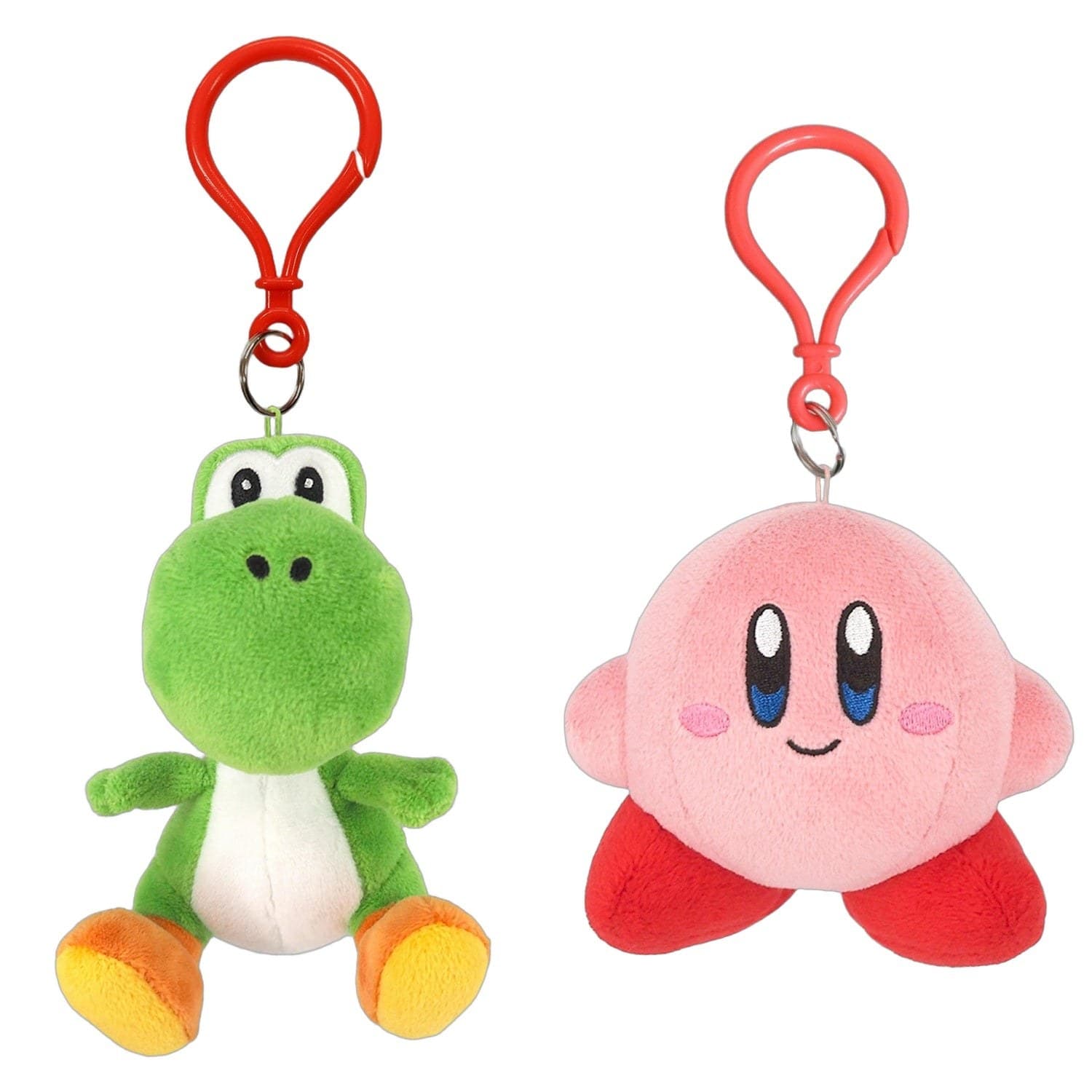 SAN-EI Nintendo Plush Keychain Bundle - Yoshi & Kirby