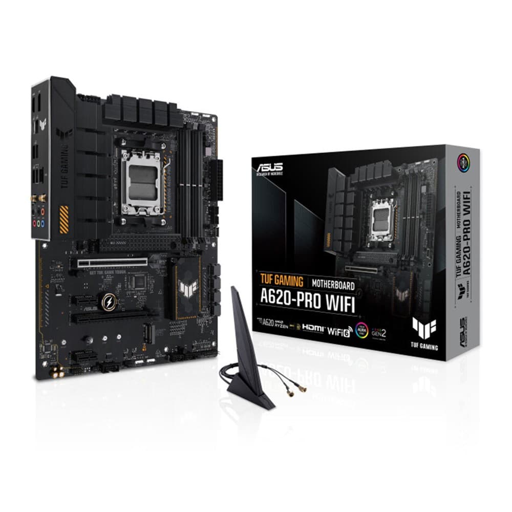 ASUS TUF GAMING A620-PRO WIFI AMD A620 Socket AM5 ATX Motherboard - 90MB1FR0-M0EAY0