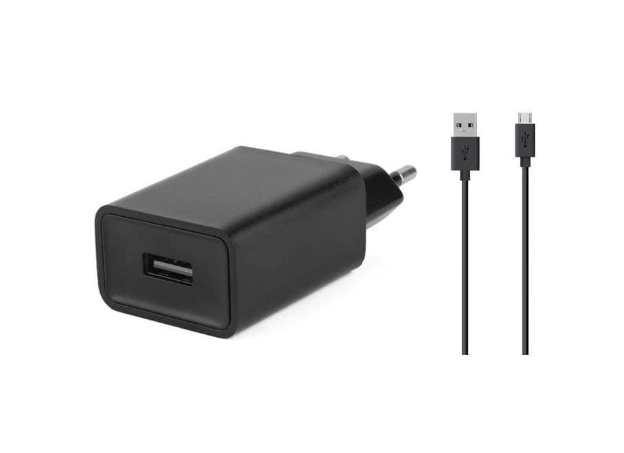 CoreParts MSPP2860B Micro USB Mains Charger, 10W 5V 2A, EU Plug, 1m Captive Cable, Black - Image 1