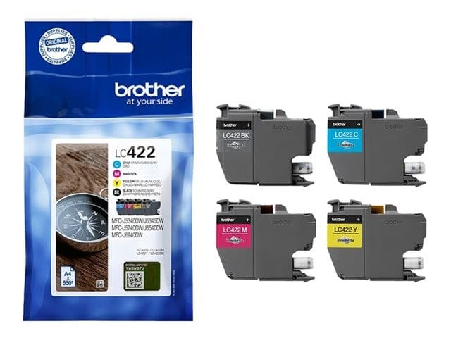 Brother LC422 Value Pack - 4-pack - black, cyan, magenta, yellow - original - ink cartridge - Image 5