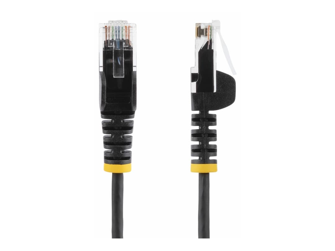 StarTech Slim LSZH CAT6 Snagless Patch Cable 1m - Black (N6PAT100CMBKS) - Image 1