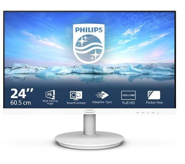Philips V-line V8AW Full HD IPS 75Hz Monitor White - 24-inch