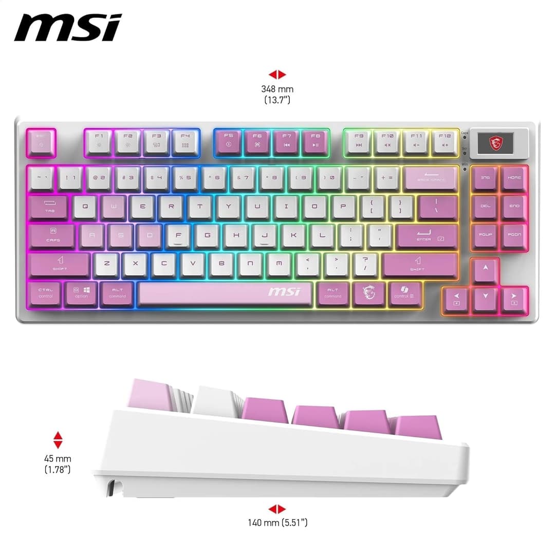 MSI Forge GK600 TKL Wireless RGB Mechanical Gaming Keyboard - Violet - Image 7
