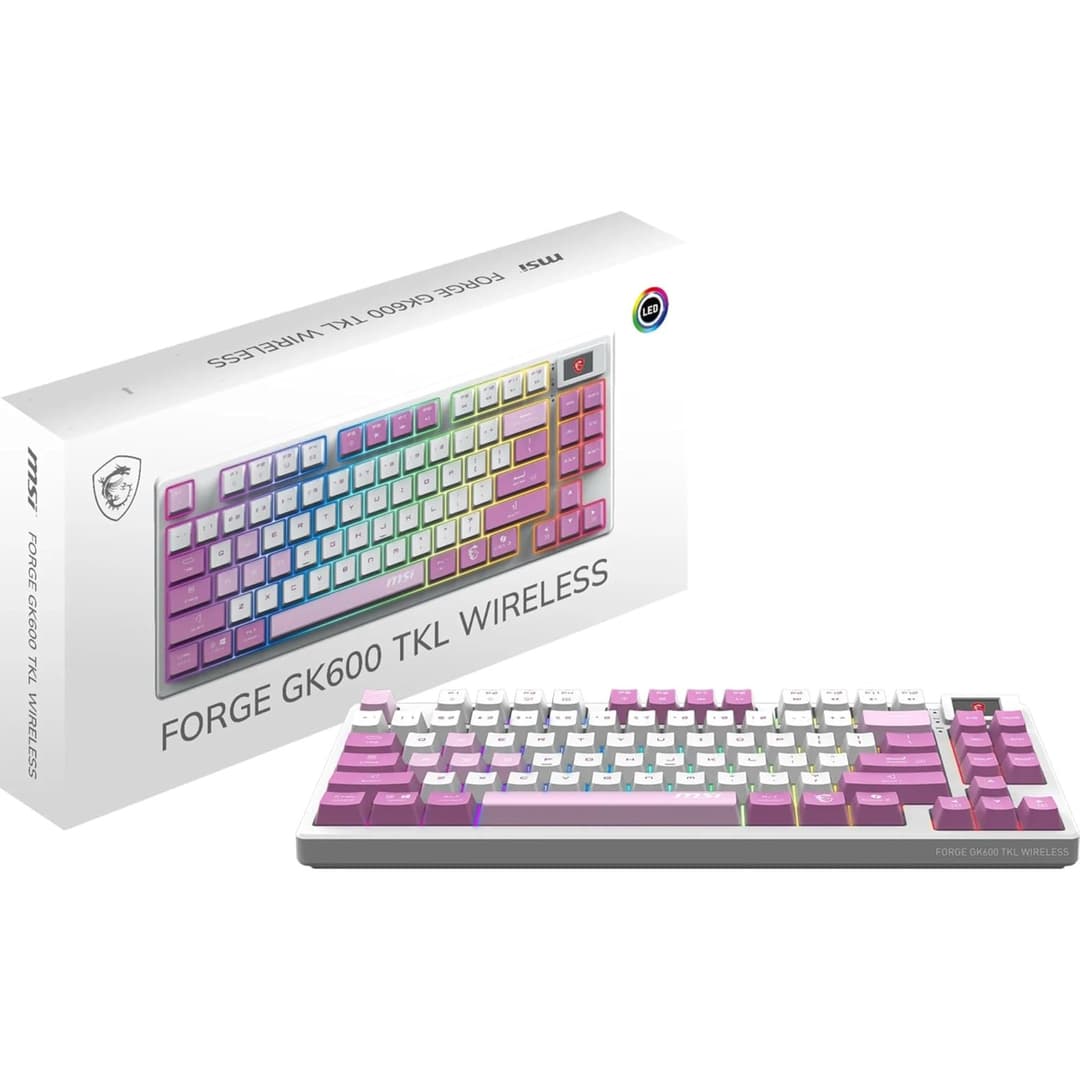 MSI Forge GK600 TKL Wireless RGB Mechanical Gaming Keyboard - Violet - Image 10