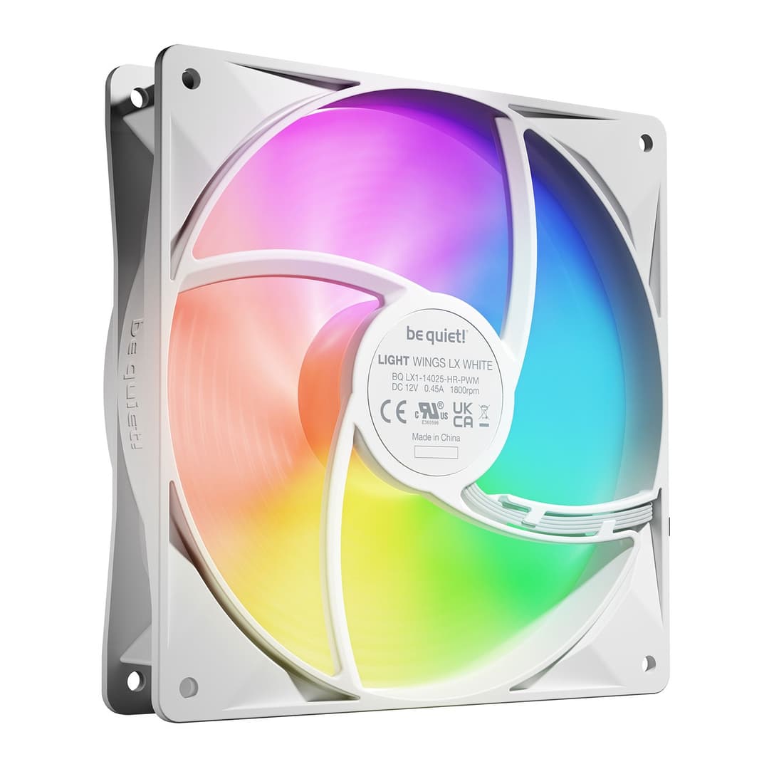 be quiet! Light Wings LX 140mm PWM High-Speed ARGB Case Fan Triple Pack - White - Image 4