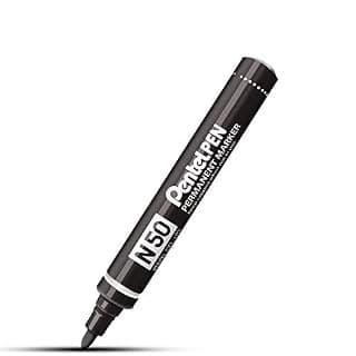 Pentel N50 Permanent Marker 4.3mm Bullet Tip, 2.2mm Line (Pack of 12) - Black - Image 1