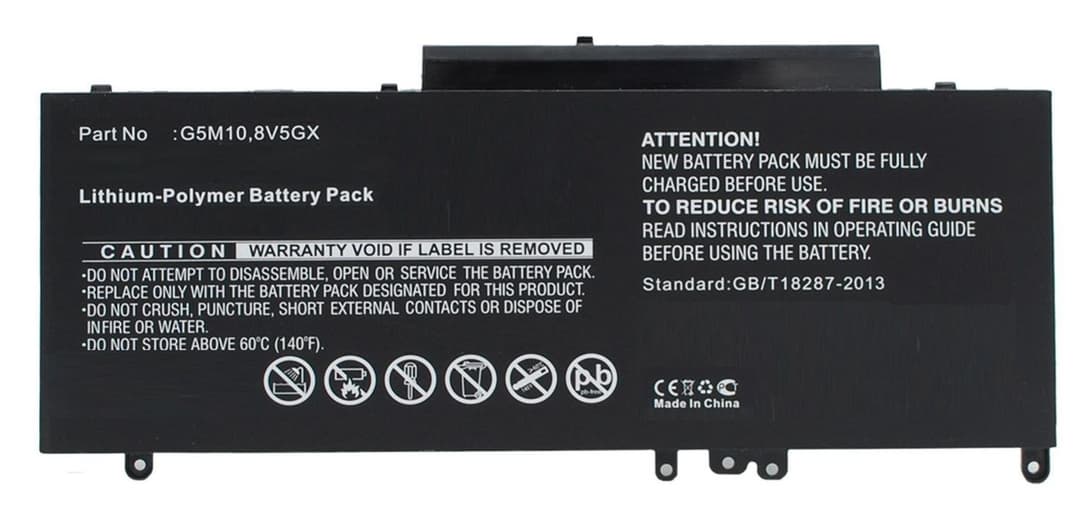 CoreParts MBXDE-BA0173 Replacement Battery for Dell Latitude 14 5000 Series (6MT4T), 7.4V 6000mAh 4-Cell Li-Pol, Black - Image 1
