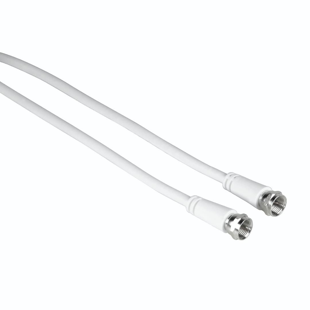 Hama SAT Connection Cable, F Plug - F Plug, 75 dB, 1.5 m, White (00205037) - Image 1