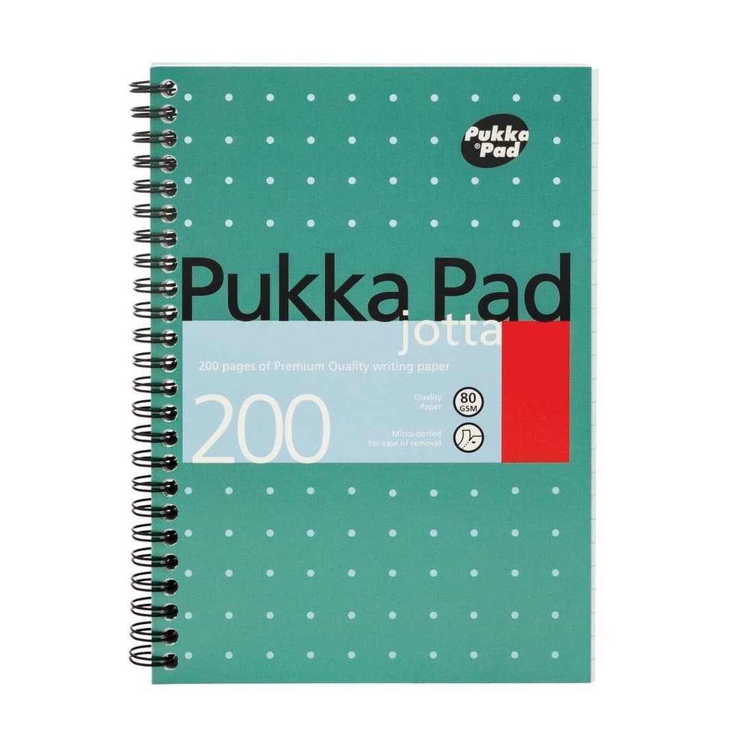 Pukka Pads Metallic Jotta Wirebound Notepad, 200 Pages 80gsm, Pack of 3 - A5 - Image 1