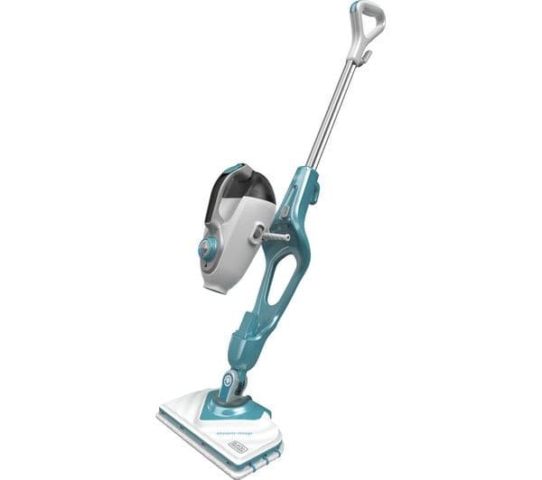 BLACK + DECKER BHSM1610DSM-GB 1600W 2-in-1 Steam Mop with SteaMitt & 15 Accessories - White & Blue - Image 4