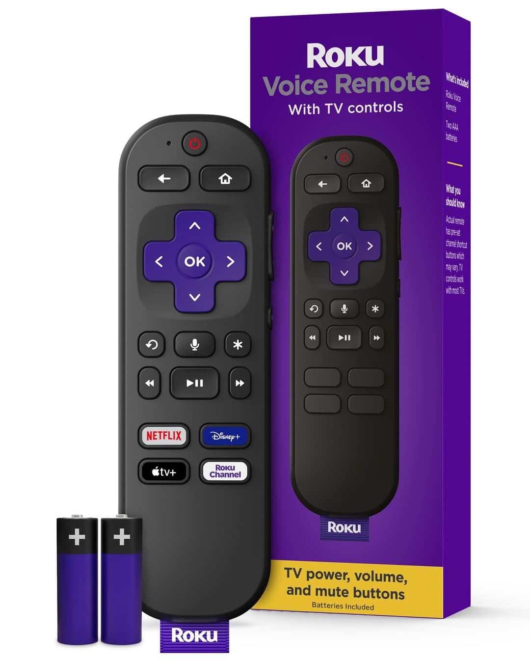 Roku Voice Remote (Official Manufacturer Product) for Roku Players, Roku Audio, and Roku TV - Black - Image 1