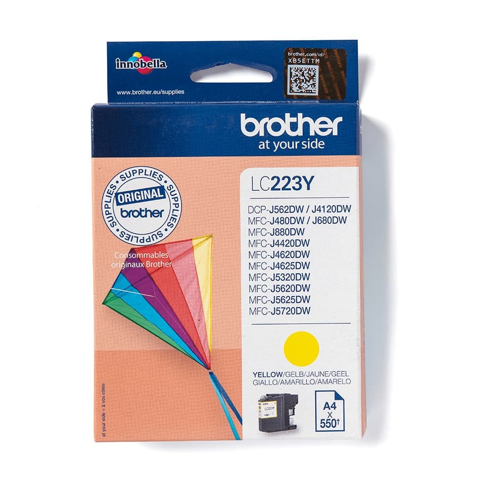 Brother LC-223 Original Ink Cartridge 550 Pages - Yellow - Image 1