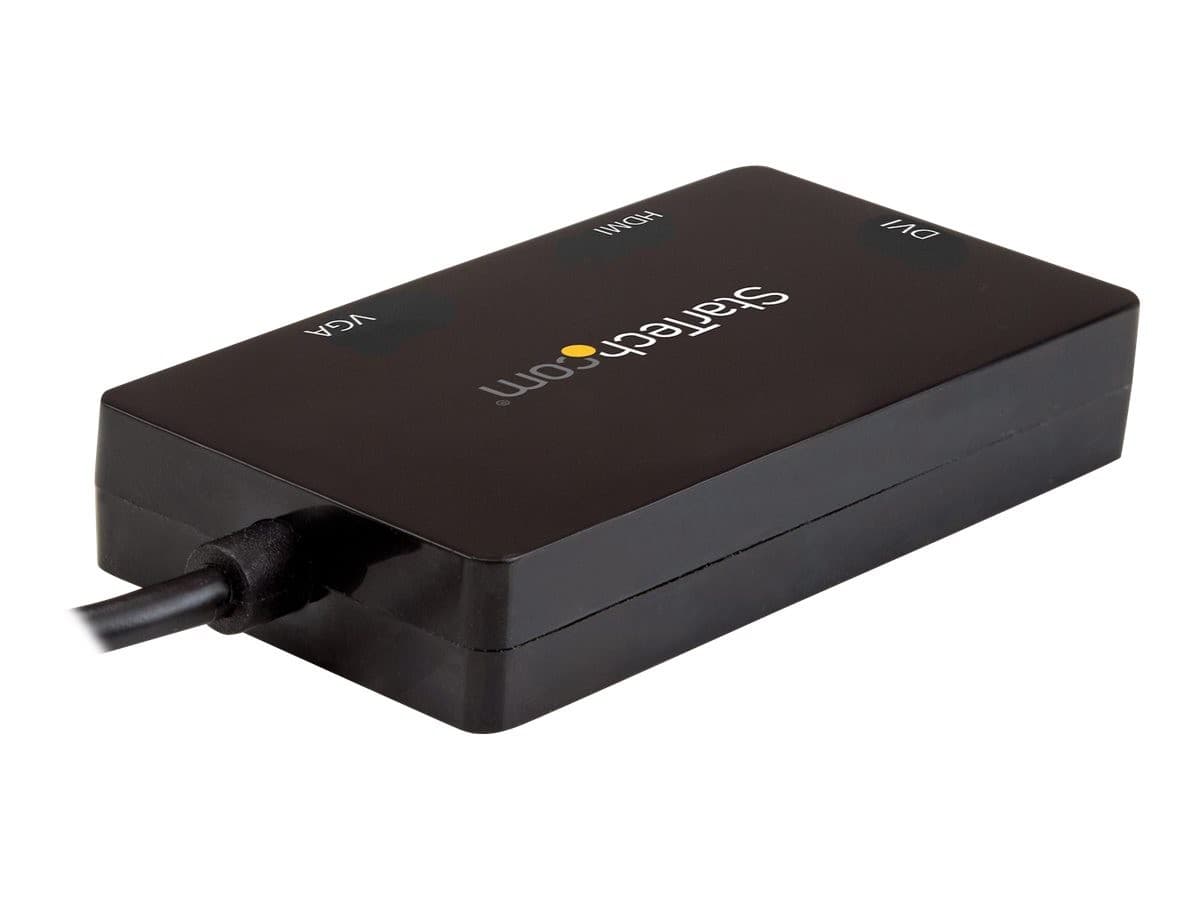 StarTech CDPVGDVHDBP USB-C to HDMI, VGA & DVI Multiport Video Adapter - 4K 30Hz - Black