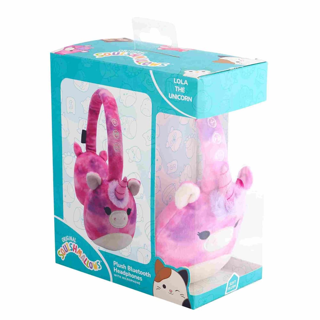 LAZERBUILT Squishmallows Lola the Unicorn Plush Bluetooth Headphones - Image 4