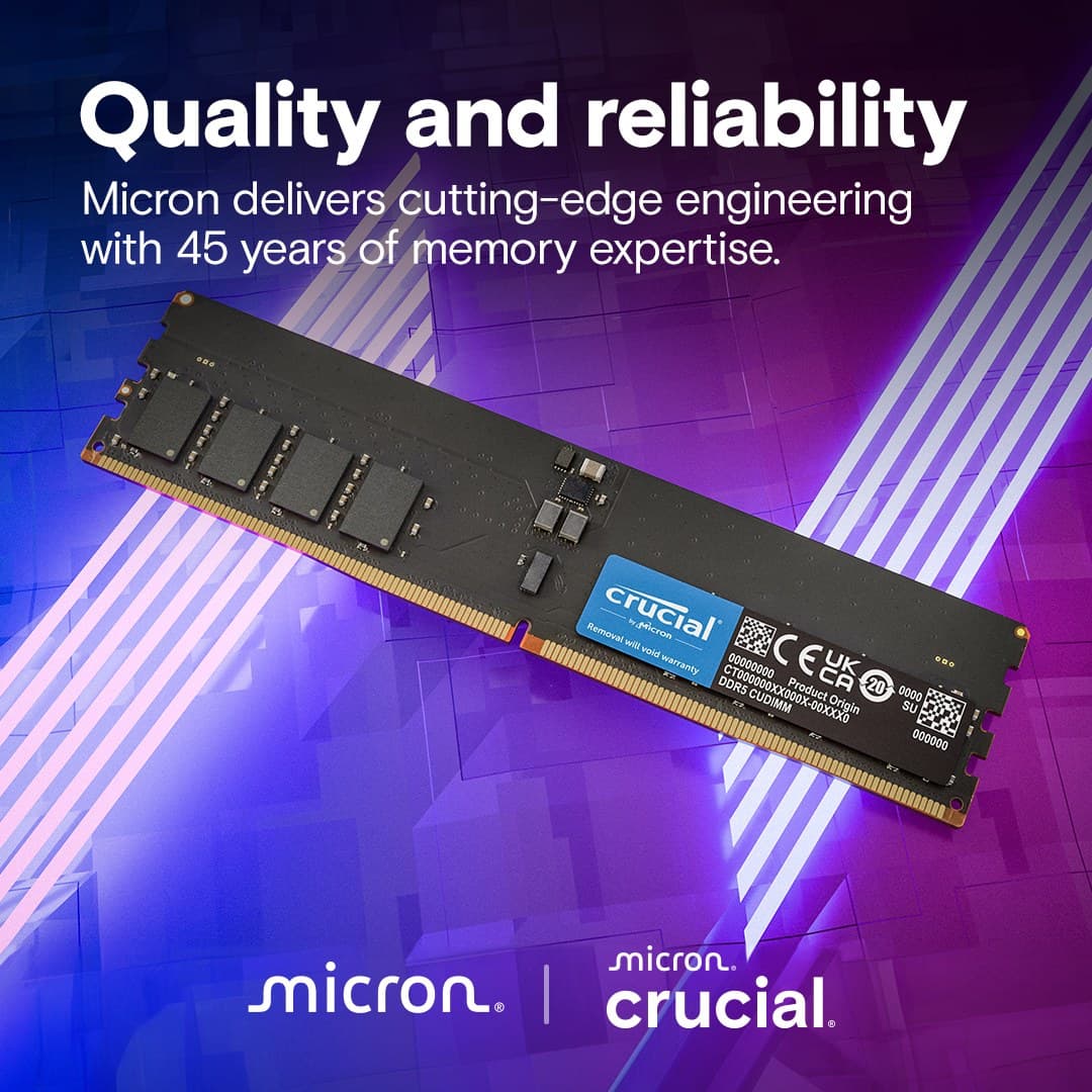 Crucial CT32G64C52CU5 memory module 32 GB 1 x 32 GB DDR5 6400 MT/s CL52 288-pin CUDIMM - Image 5