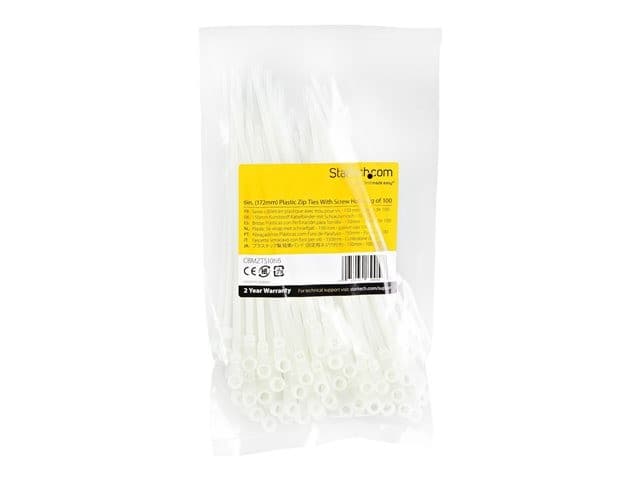 StarTech Cable Ties 15cm 100 Pack White - Image 5