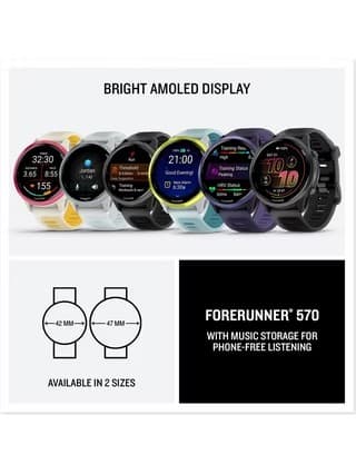 Garmin Forerunner 570 47mm GPS Running Smartwatch AMOLED - Slate Grey - Image 6