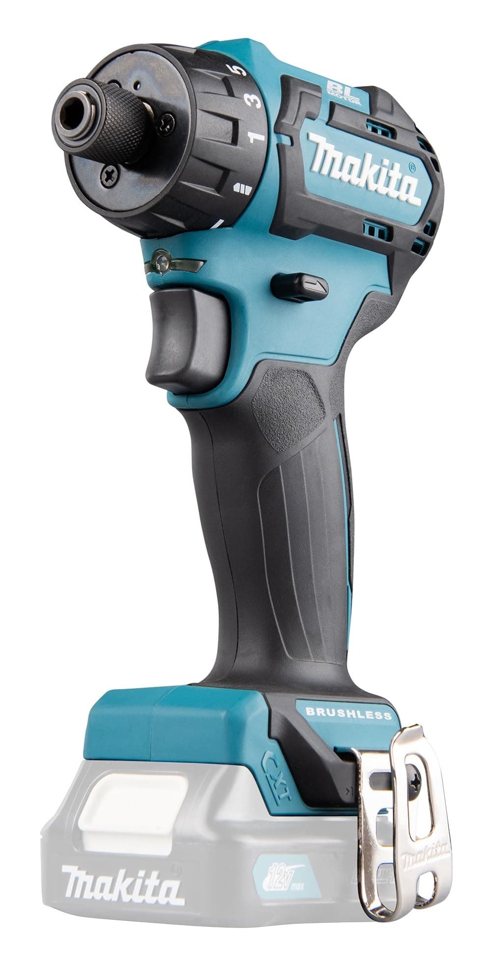 Makita DF032DZ 12V Max Li-Ion CXT Brushless Drill Driver Body Only - Black/Blue - Image 4