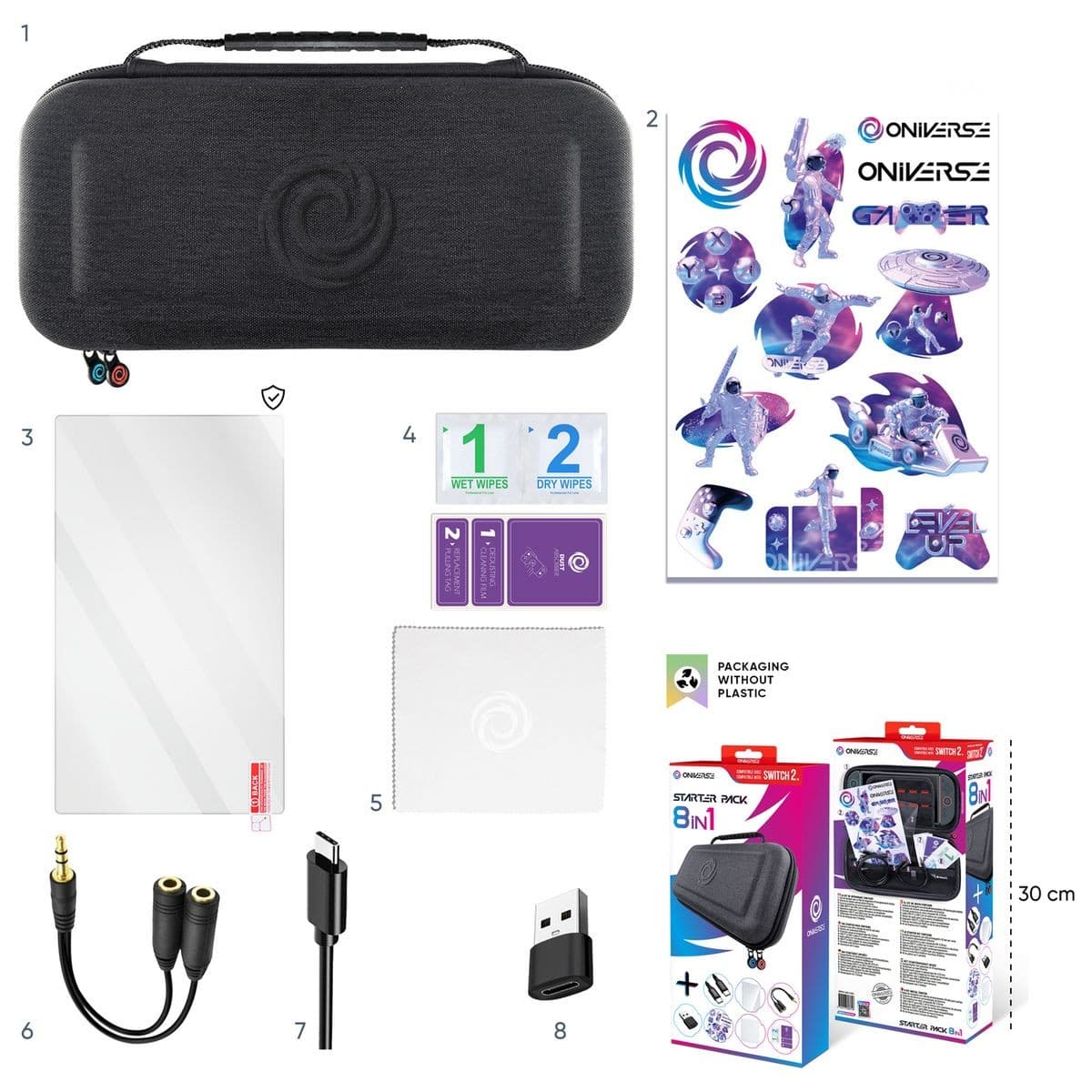 Oniverse Carrying Case 8-in-1 Starter Kit For Nintendo Switch 2