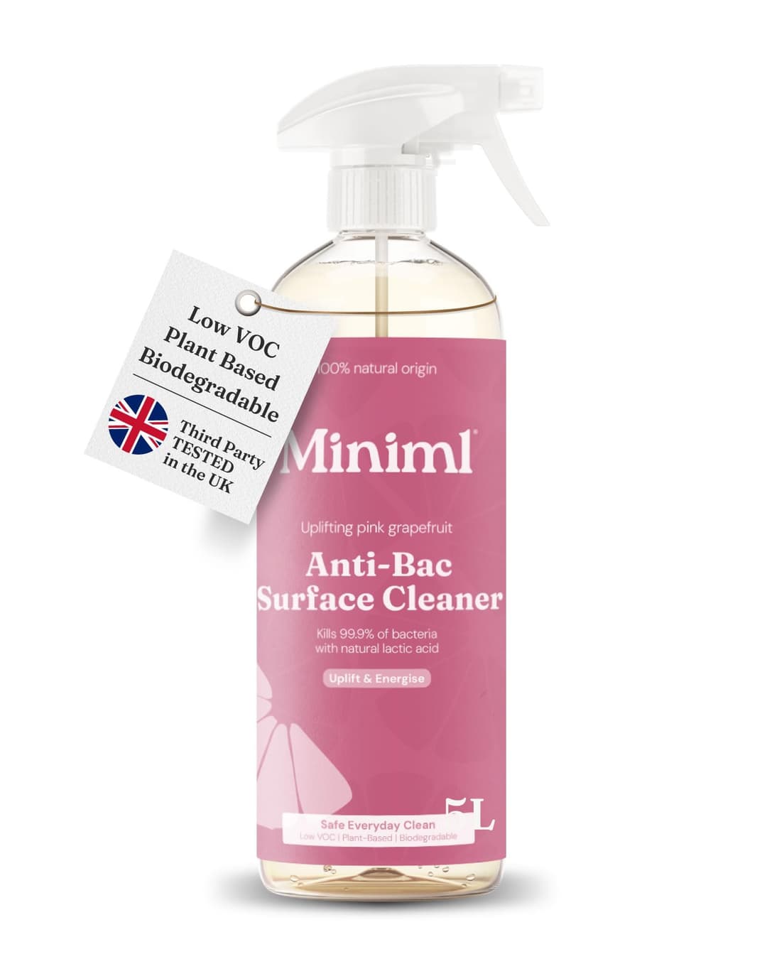 Miniml Eco Antibacterial Surface Cleaner Spray 750ml – Grapefruit - Image 1