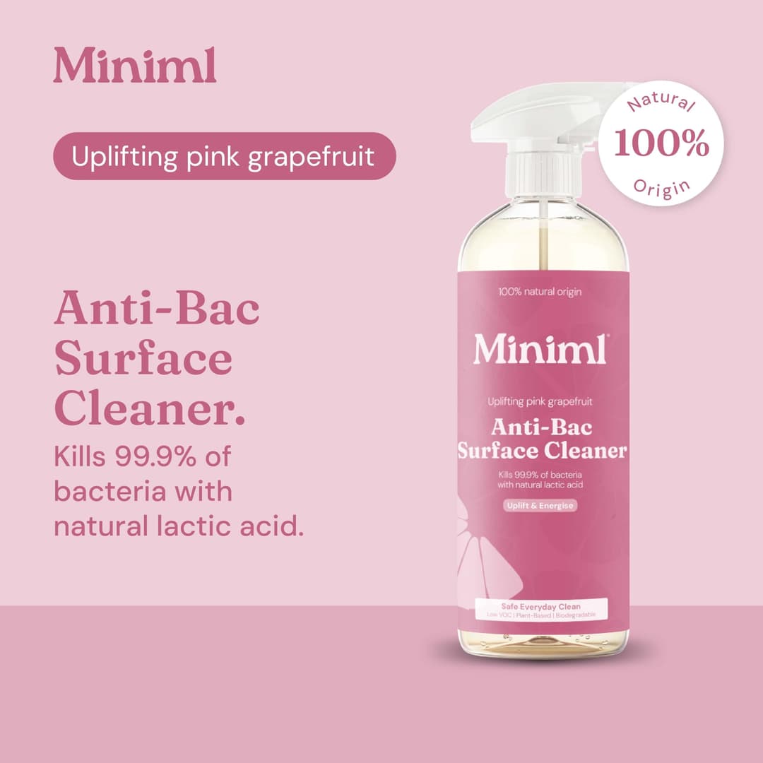 Miniml Eco Antibacterial Surface Cleaner Spray 750ml – Grapefruit - Image 4