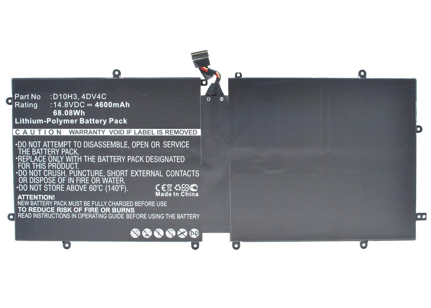CoreParts MBXDE-BA0065 Replacement Laptop Battery for Dell XPS 18 / 1810 / 1820, 14.8V 4600mAh Li-Pol, Black