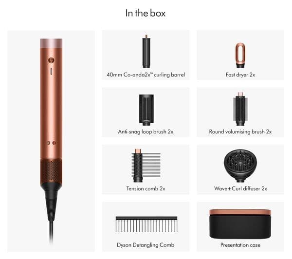 Dyson Airwrap Co-anda2x Multi-Styler & Dryer for Curly + Coily Hair - Amber Silk & Pink Champagne - Image 8