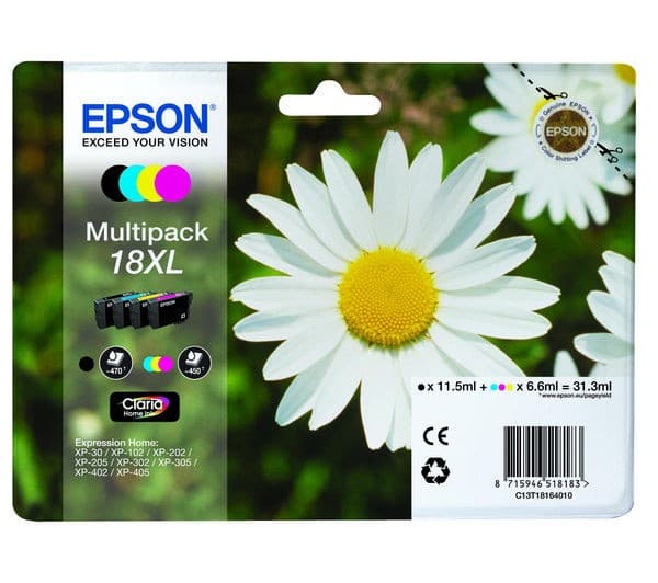 Epson 18XL - 4-pack - XL - black, yellow, cyan, magenta - original - ink cartridge - Image 1