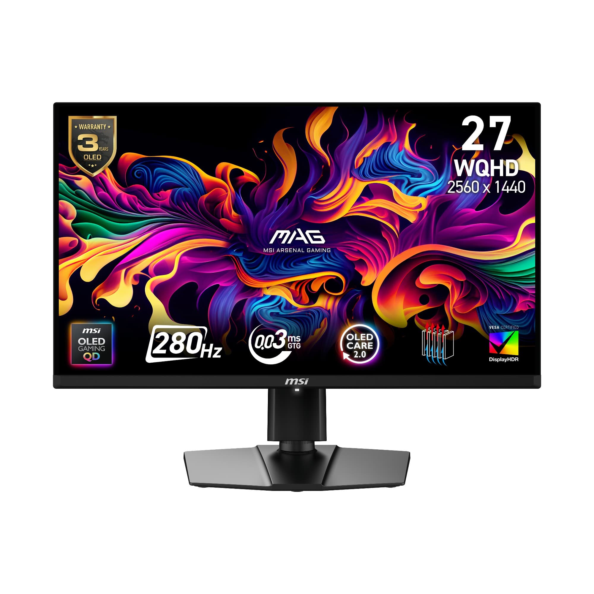 MSI MAG 271QP X28 27" QHD QD-OLED 280Hz 0.03ms DisplayPort HDMI Gaming Monitor