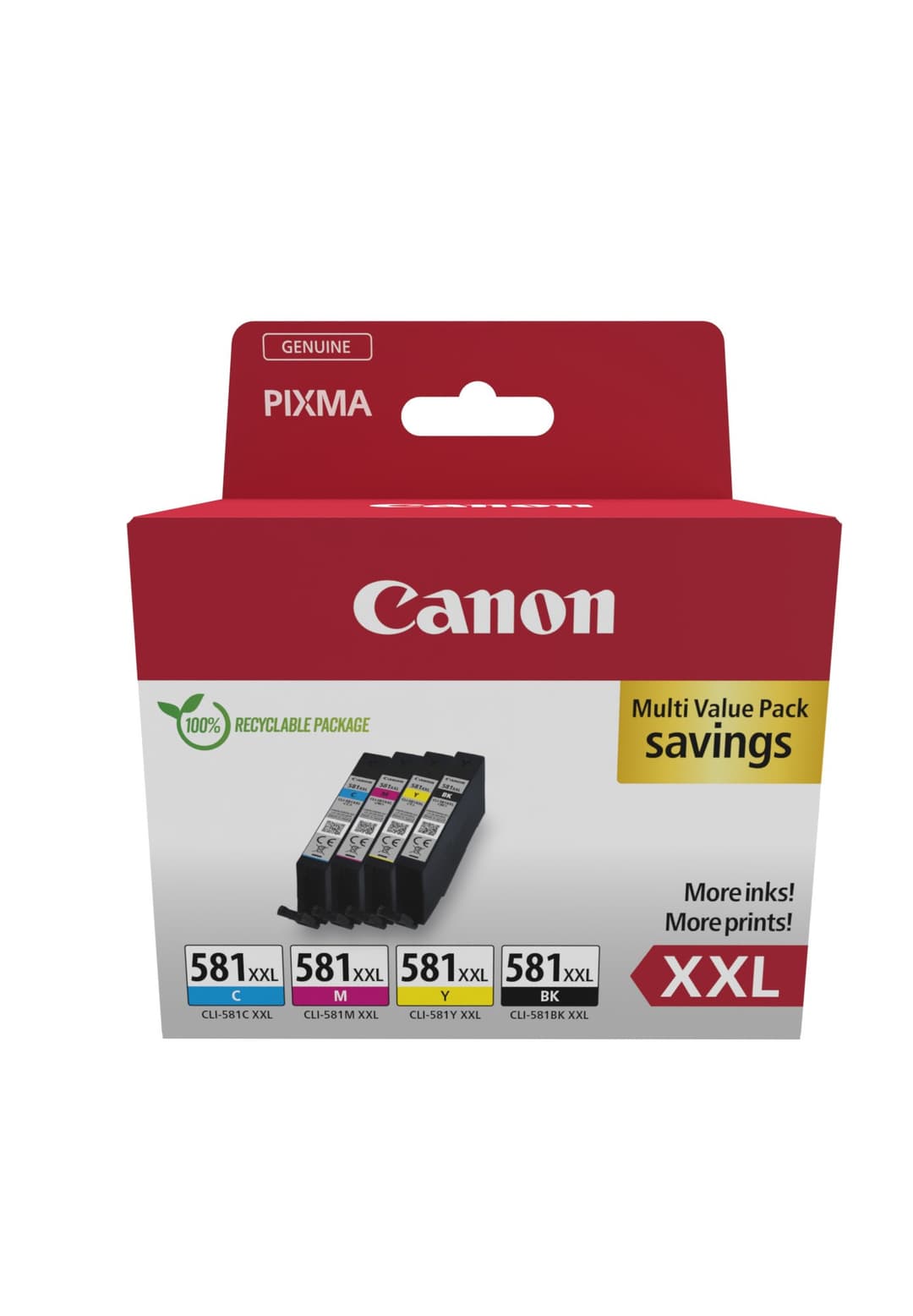 Canon CLI-581XXL High Yield Original Ink Cartridge Multipack 1998C007 - 4 pc(s) Black, Cyan, Magenta, Yellow - Image 1