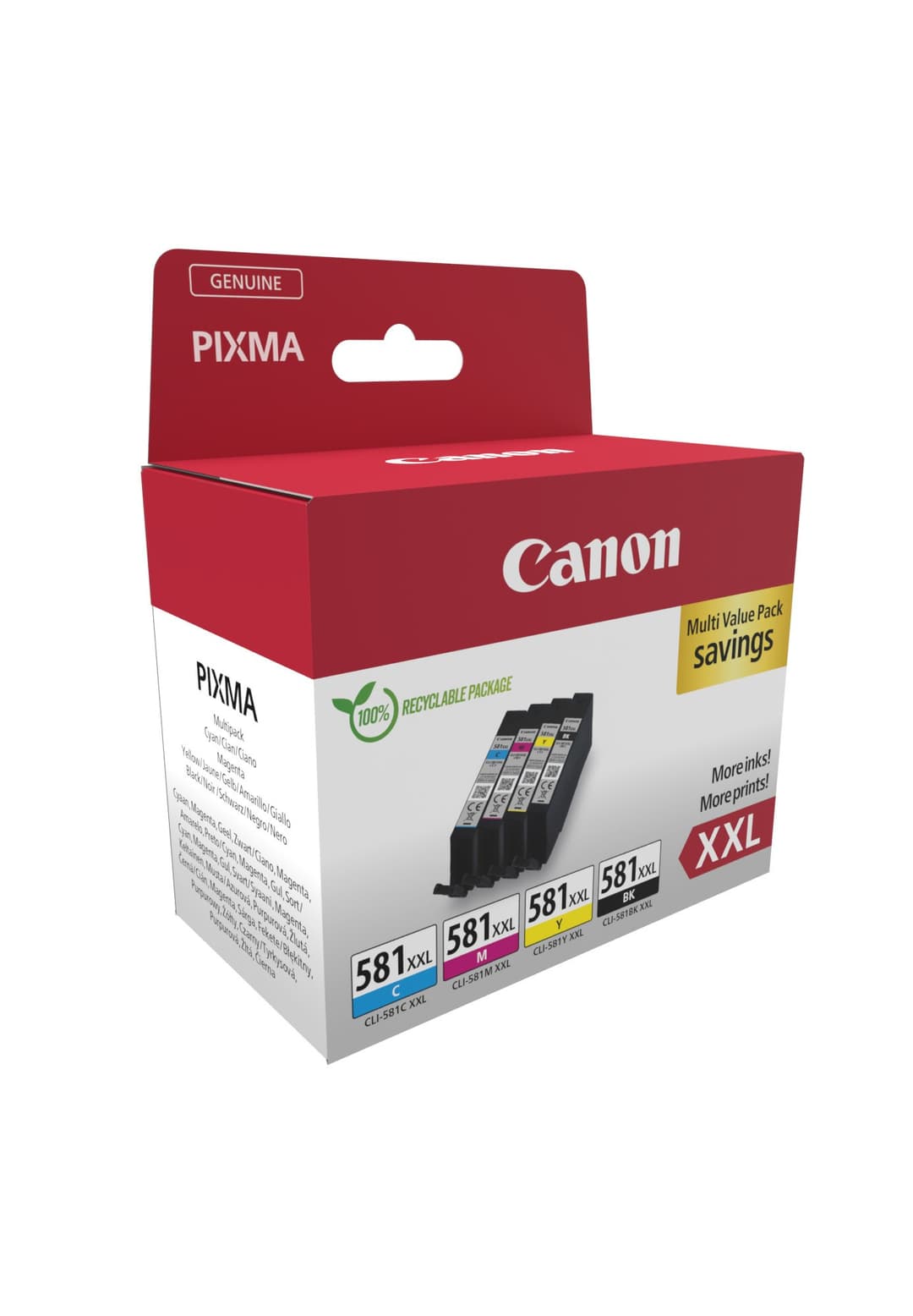 Canon CLI-581XXL High Yield Original Ink Cartridge Multipack 1998C007 - 4 pc(s) Black, Cyan, Magenta, Yellow - Image 2