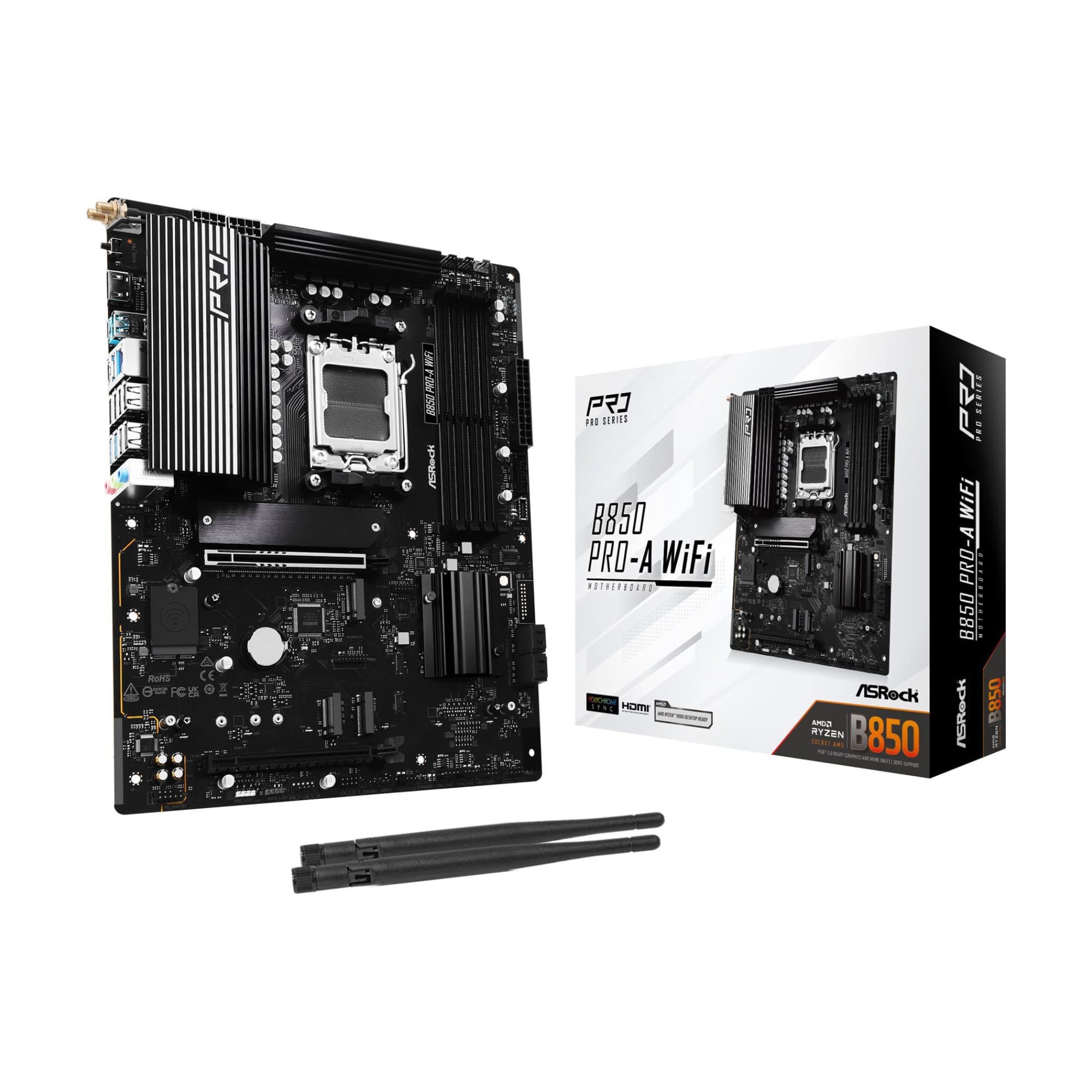 ASRock B850 PRO-A AMD B850 DDR5 ATX Socket AM5 Motherboard - Wi-Fi