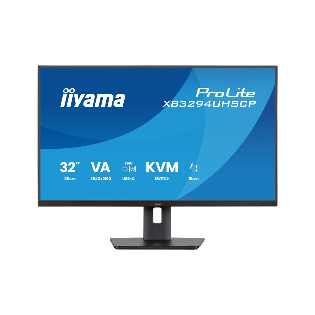 iiyama Prolite XB3294UHSCP-B1 32" UHD 4K USB-C Height Adjustable Docking Monitor - Image 1