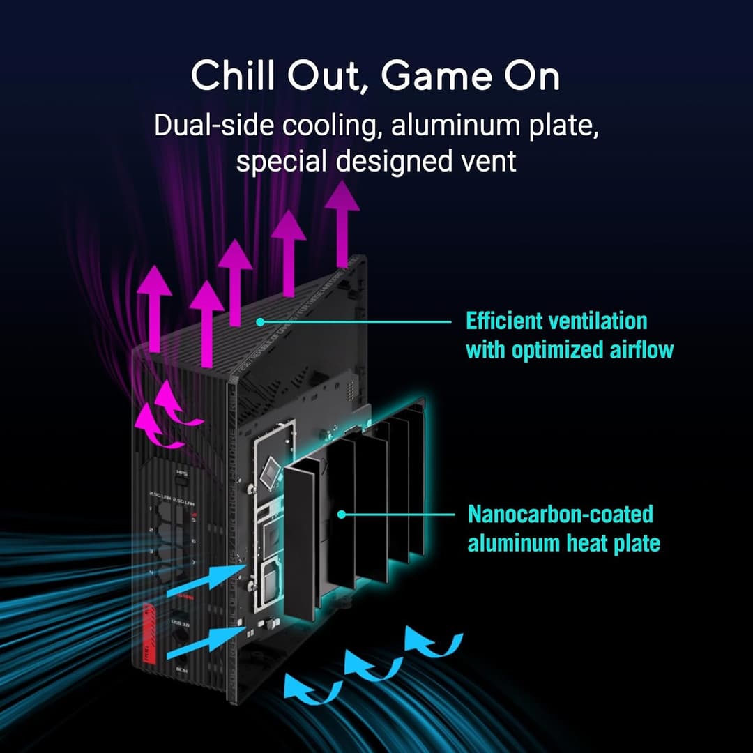ASUS ROG Strix GS-BE18000 WiFi 7 Tri-Band Gaming Router Black - Image 4